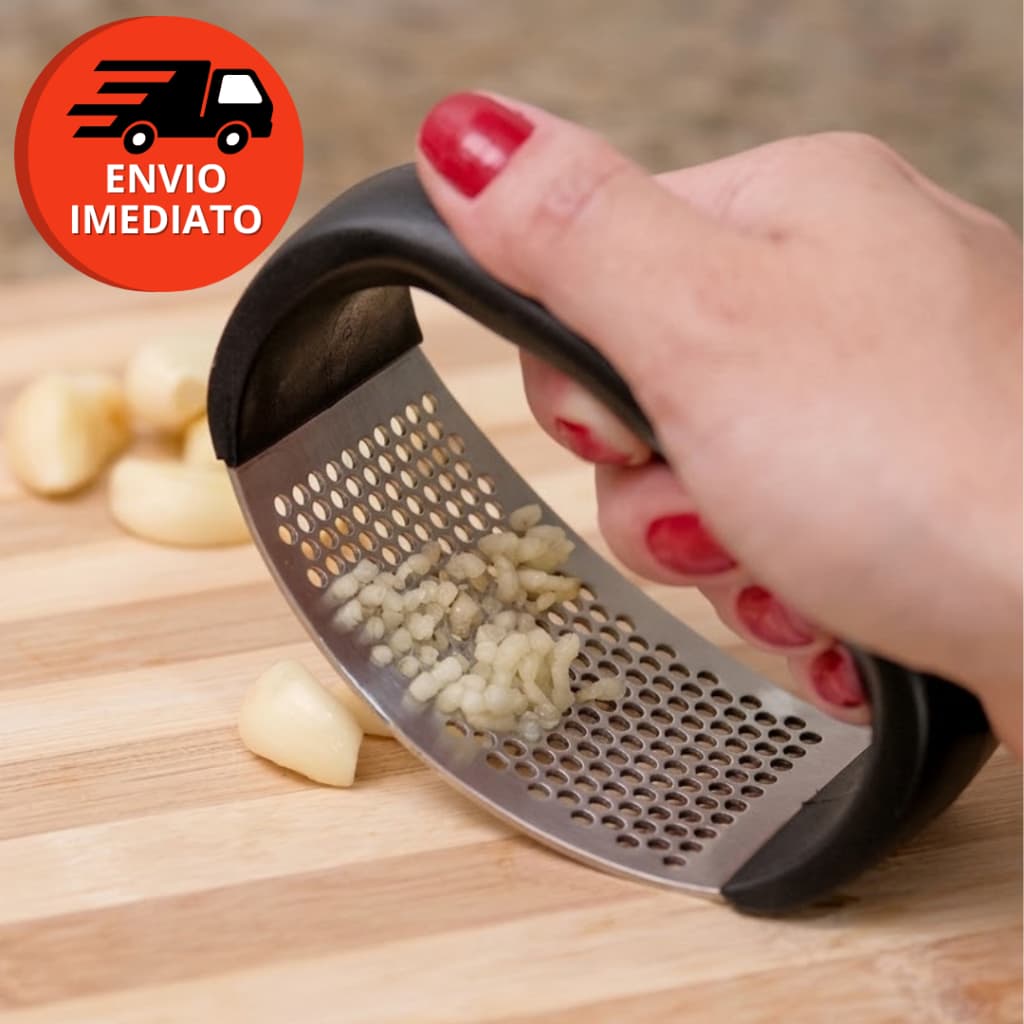 Amassador Espremedor Triturador Alho Inox Tempero Esmagador Manual Pressão C/01, 02 Ou 03 Un