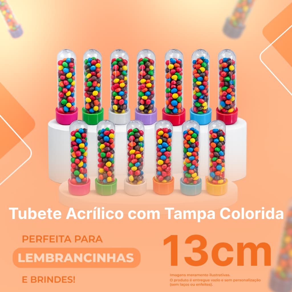 30 unidades Tubetes 13cm - Para Lembrancinhas - Várias Cores
