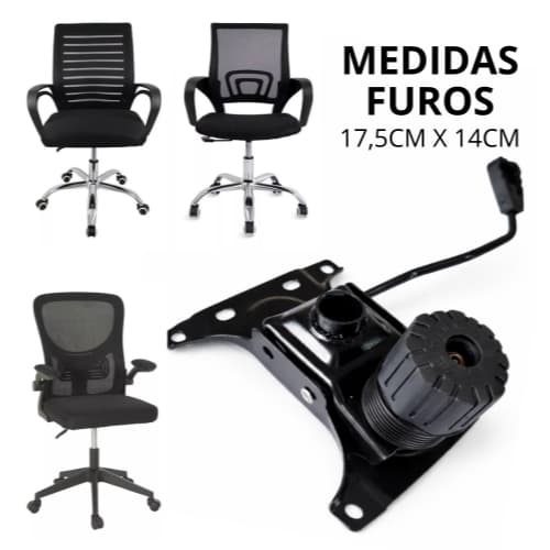 Mecanismo Flange Cadeira Secretária 17,5X14 Sistema Relax