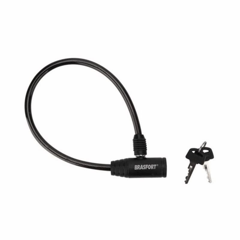 Cadeado para Bicicleta Brasfort 40cm 2 chaves cabo de aço espiral flexível