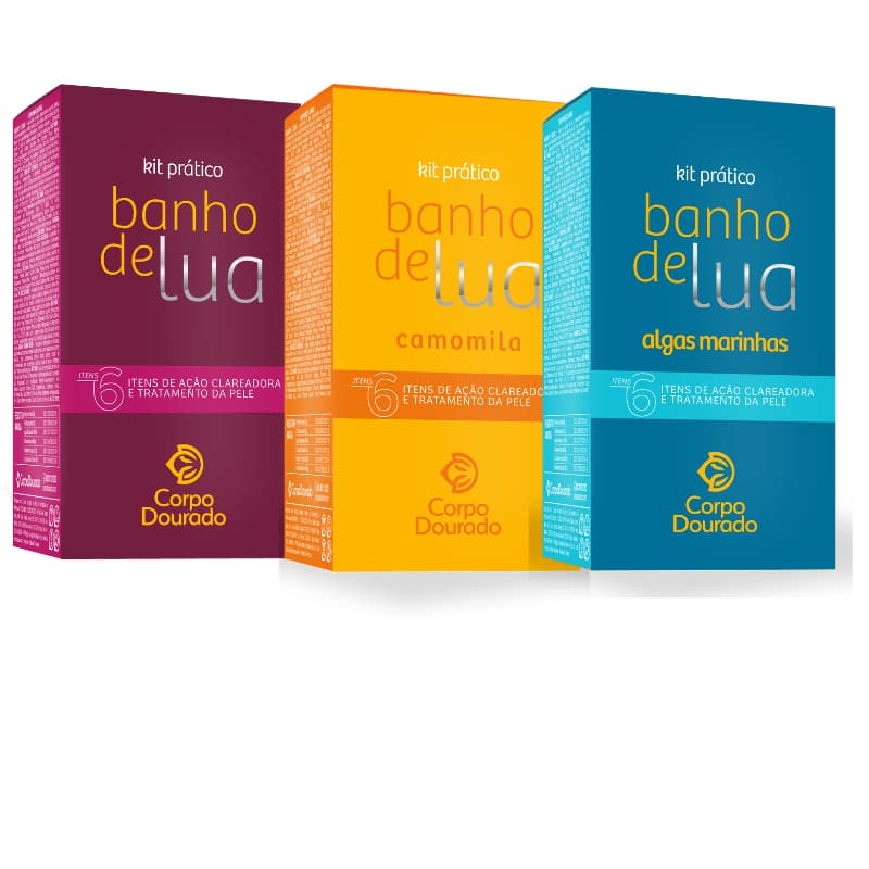 Kit Banho de Lua Completo Clareador de Pelos e Pele com Esfoliante e Máscara