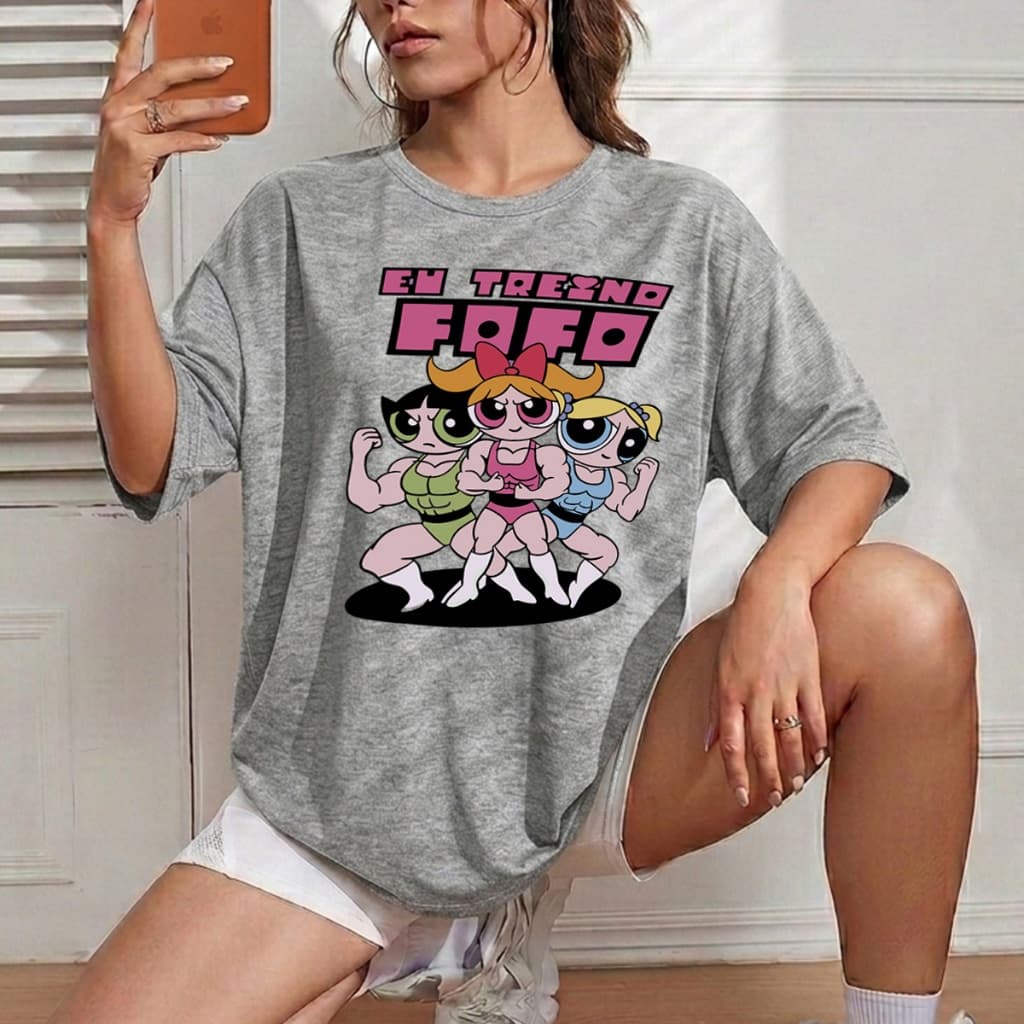 Blusa Feminina Garotas Super Poderosas Academia T-shirt Simples Camiseta Streetwear Camisa Crt Unissex