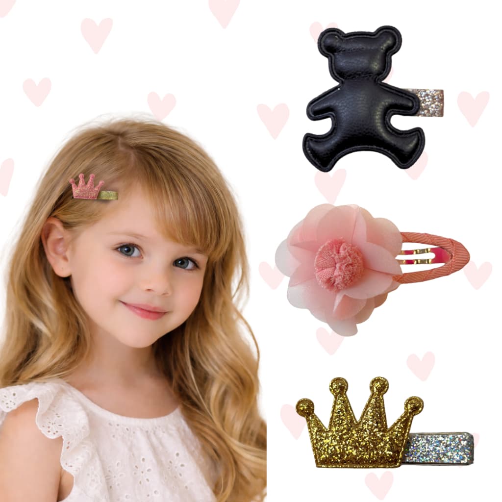Kit 2 TicTac Bico De Pato Presilha Prendedor De Cabelo Infantil Cores Variadas