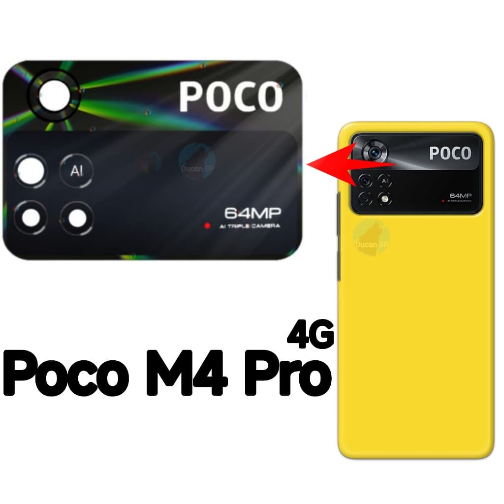 Vidro da Camera Para Poco M4 Pro 4G Lente da Câmera Traseira Vidrinho Traseiro