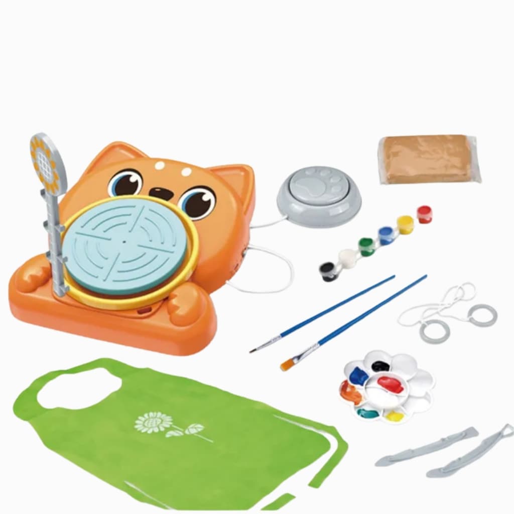 Máquina de Argila para Cerâmica Infantil Kit Artesanato Criativo Pote Vaso Brinquedo Artístico 6 Anos