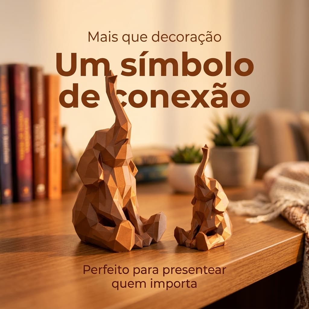 Elefante Geométrico Luxo - Símbolo de Sorte e Modernidade