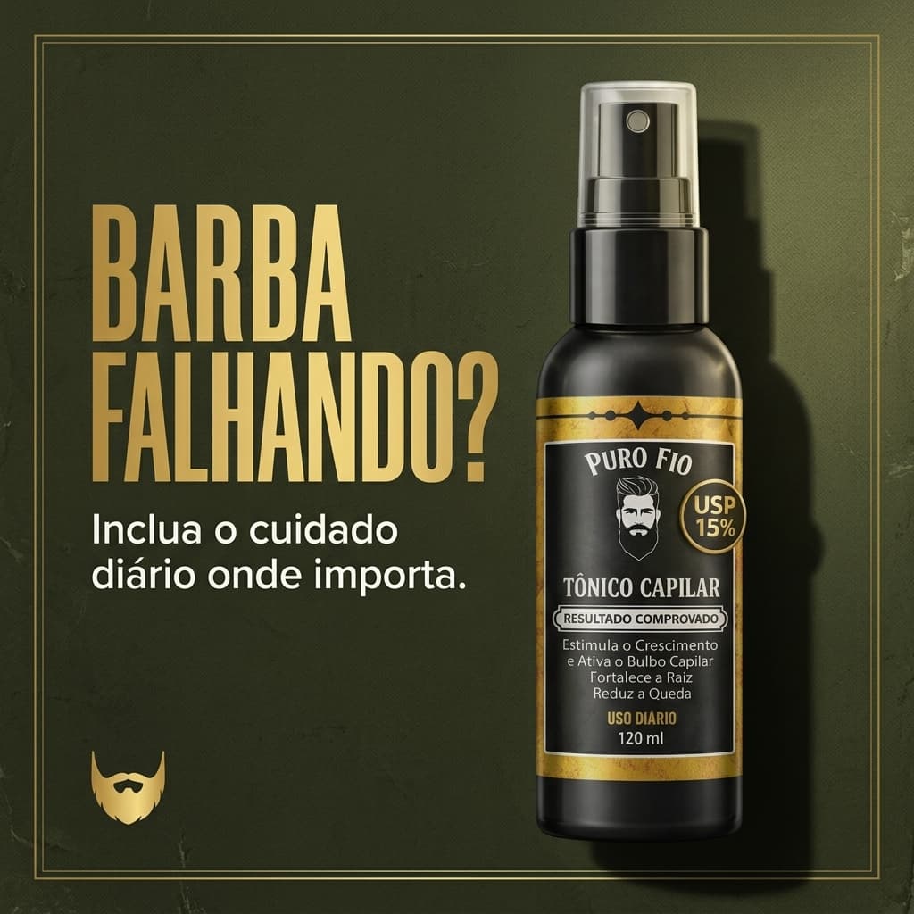 Tônico Capilar 15% Anti Queda Serum de Crescimento Poderoso Barba Cabelo Sobrancelha Bigode Kit b