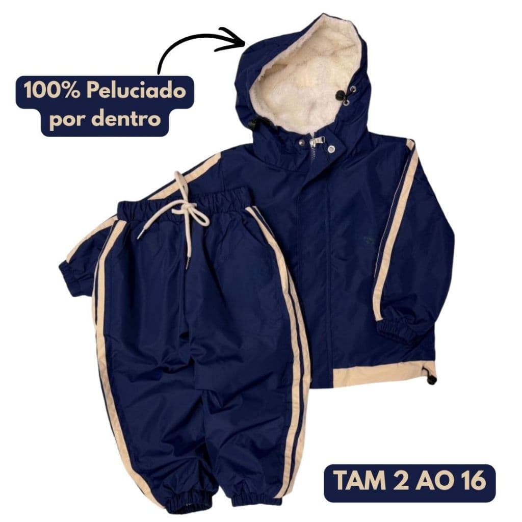 Conjunto Infantil Peluciado Infantil e Juvenil Menino  2 ao 16 / Conjunto Corta Vento / Conjunto de Frio