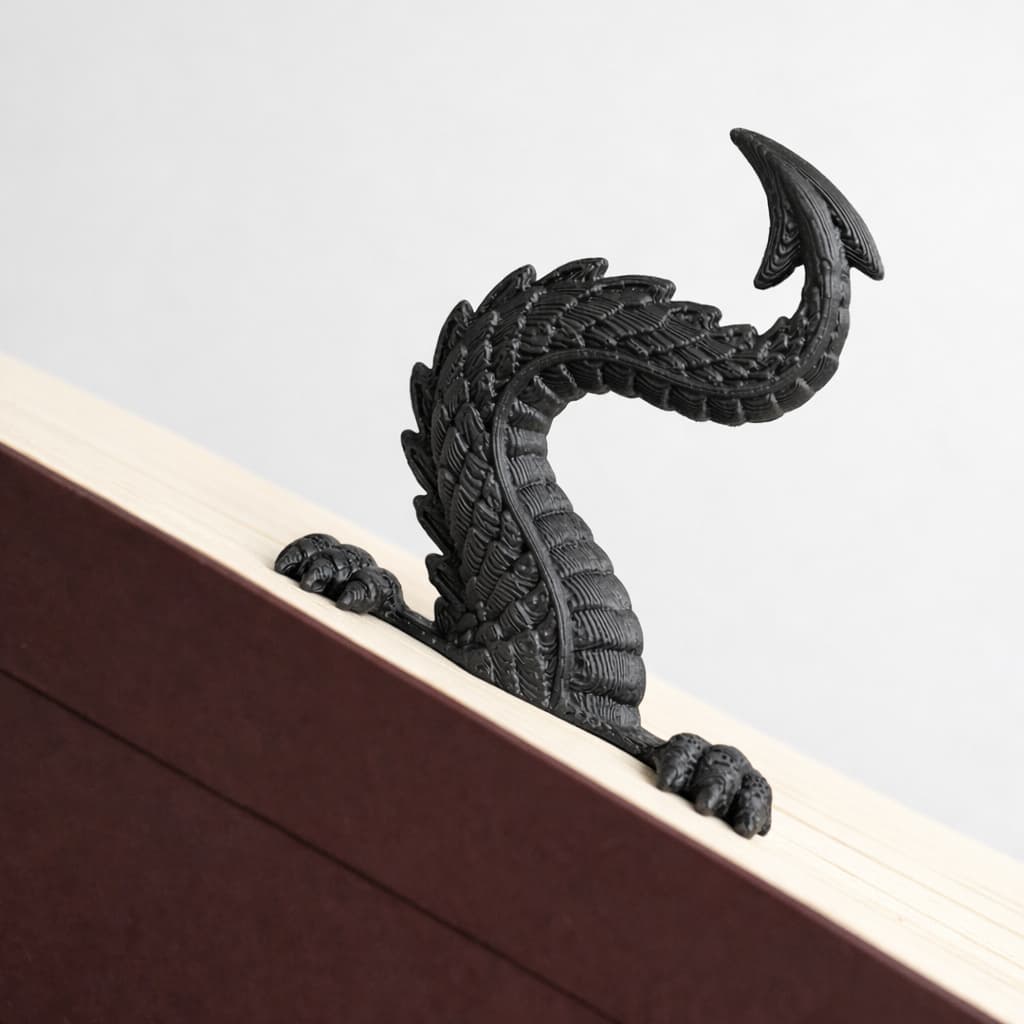 Marca Página Cauda de Dragão 3D Criativo Bookmark Livro Presente Geek Leitura Diferente