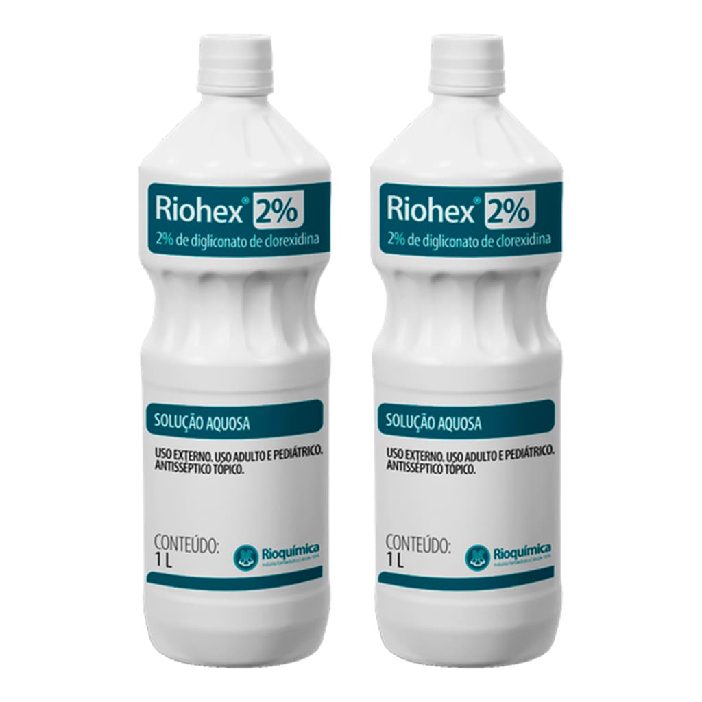 Kit C/2 Riohex 2% Solução Aquosa 1l