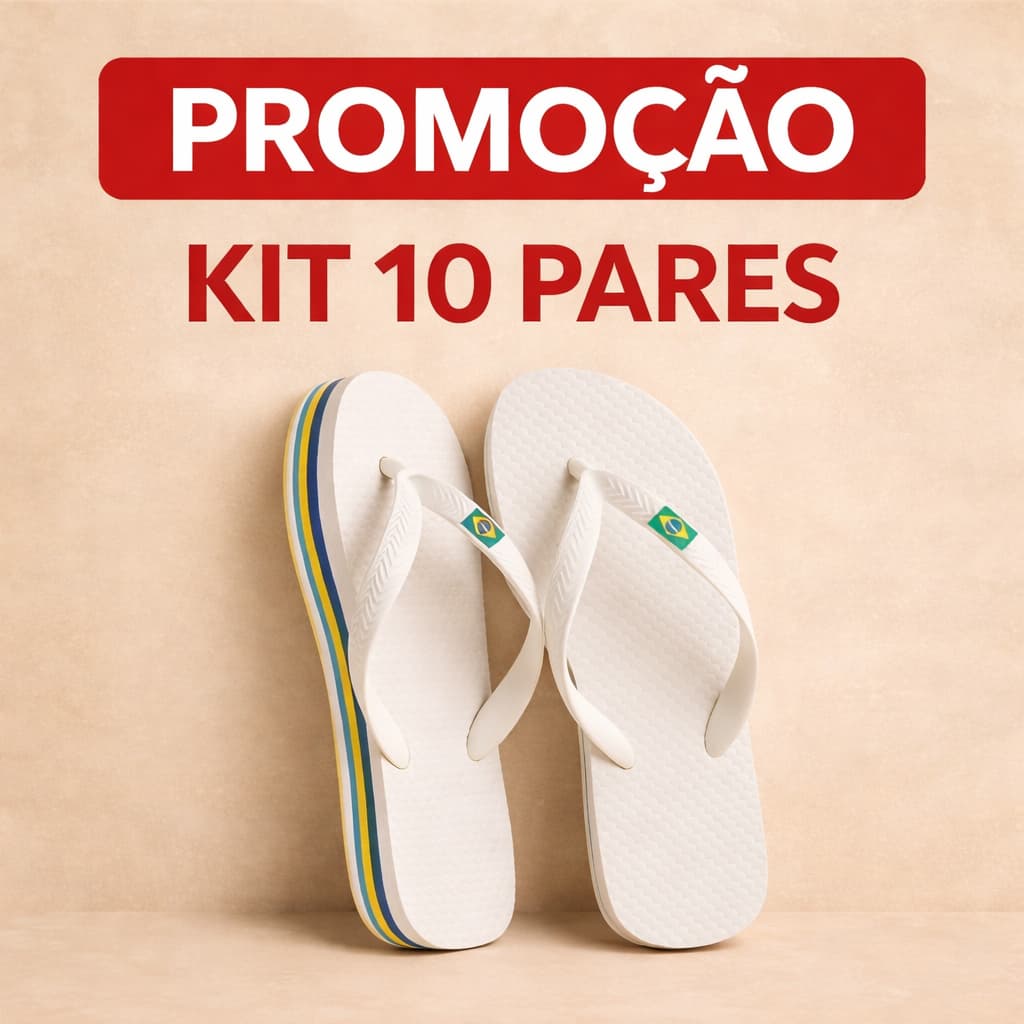 KIT 10 pares chinelos  bandeirinha MASCULINO e feminino de dedo. borracha, nao tem marca!