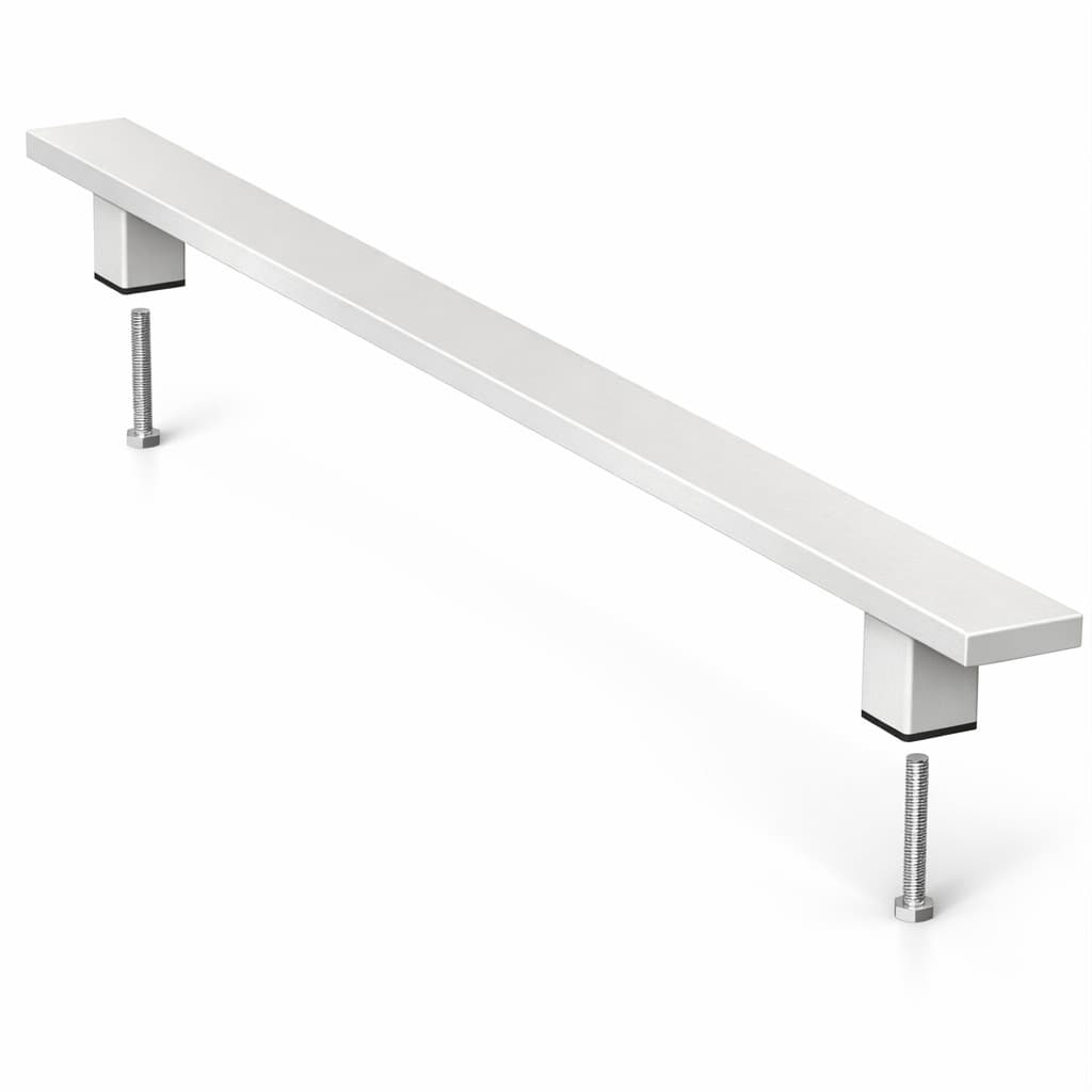 Puxador Inox Para Porta Pivotante Madeira Branco 1 Lado 90cm