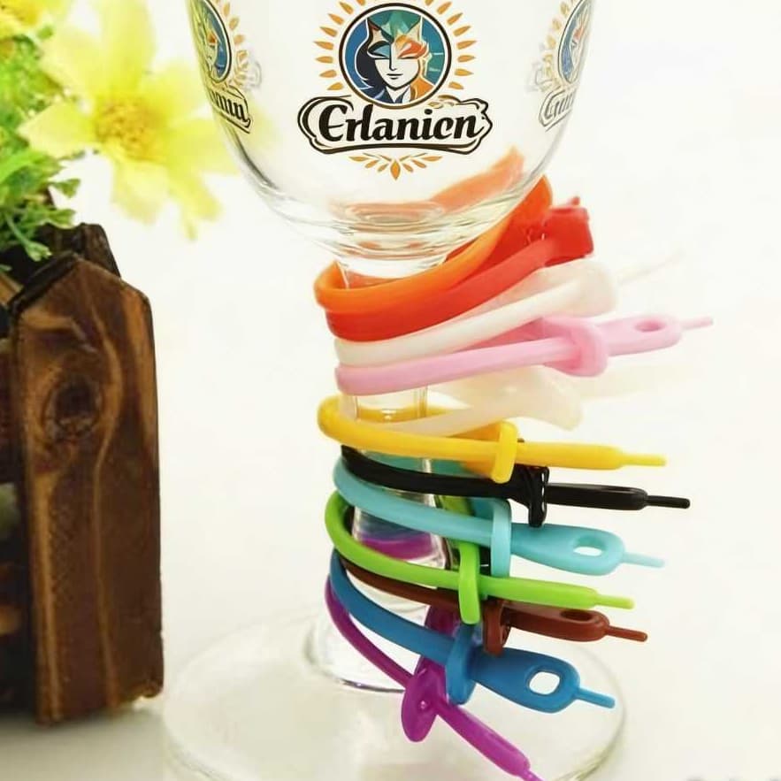 Kit 12 Marcador marca Taça copo festa silicone