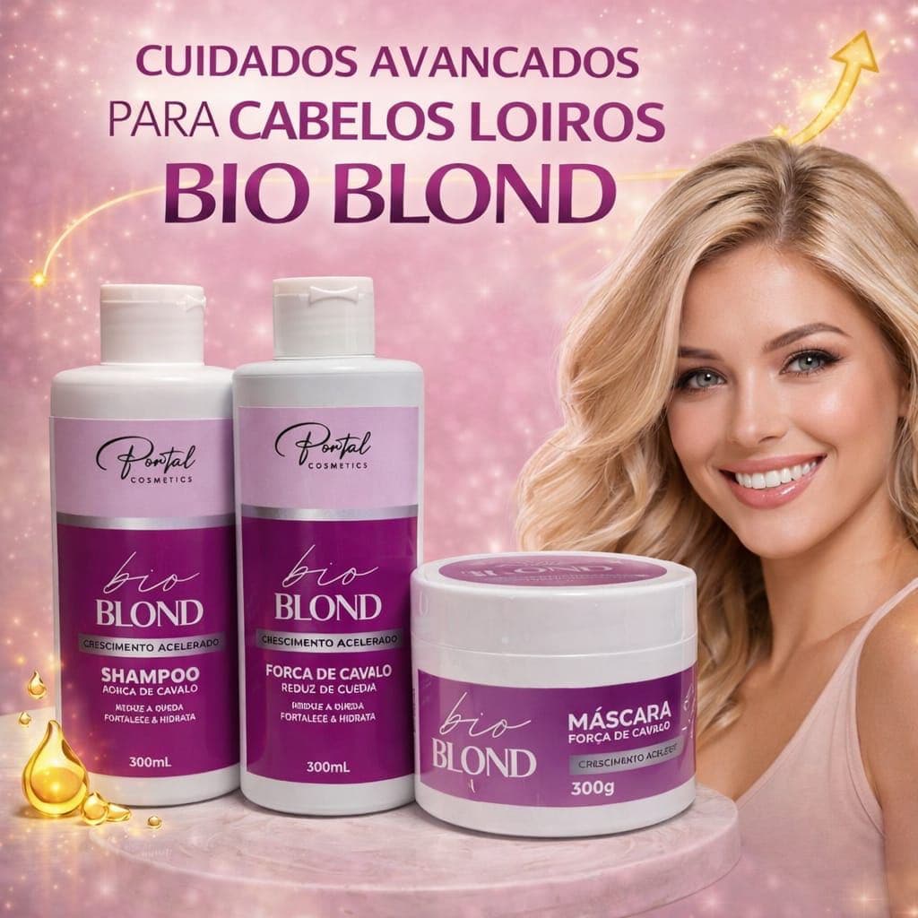 Kit Bio Blond Portal Loiro Perfeito Sem Amarelado Brilho Espelhado + Hidratação Máxima