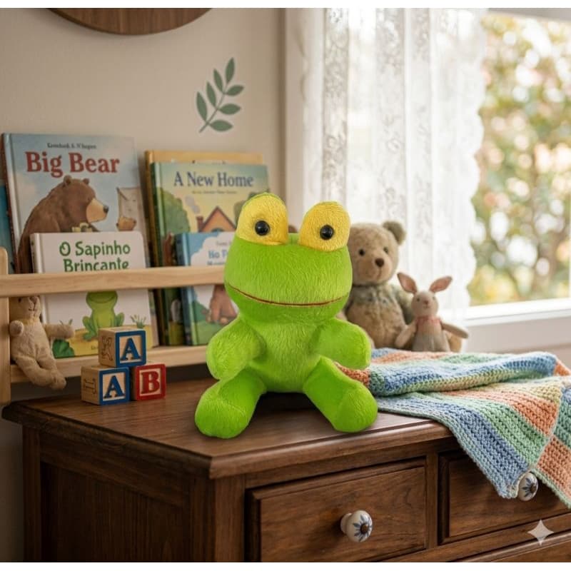 Sapinho de Pelúcia – Fofura que encanta! 💚🐸