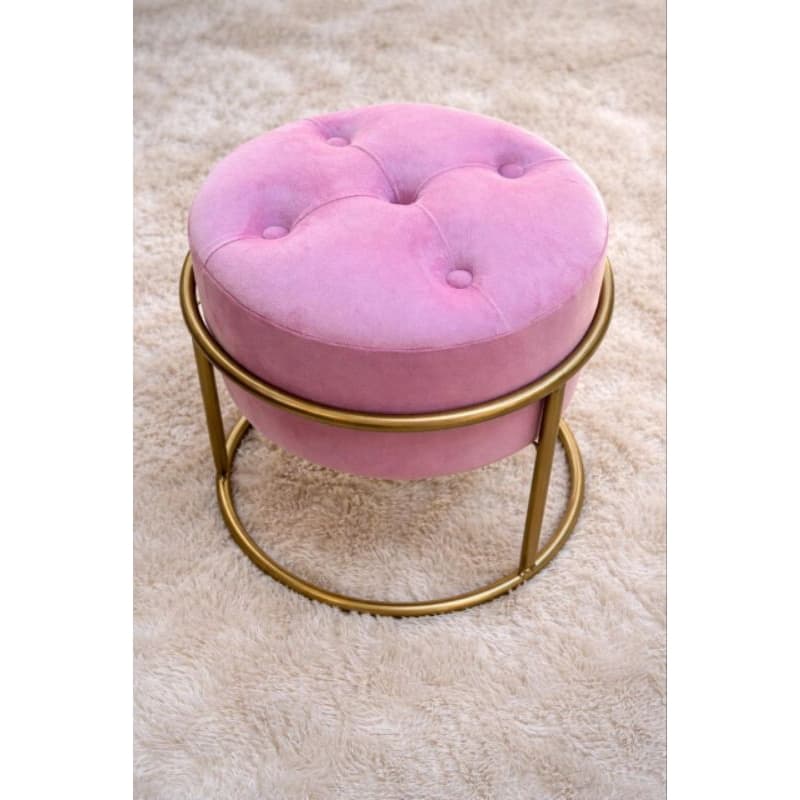 Puff Redondo Argola ferro Banquinho Para Decoraçao e Penteadeira