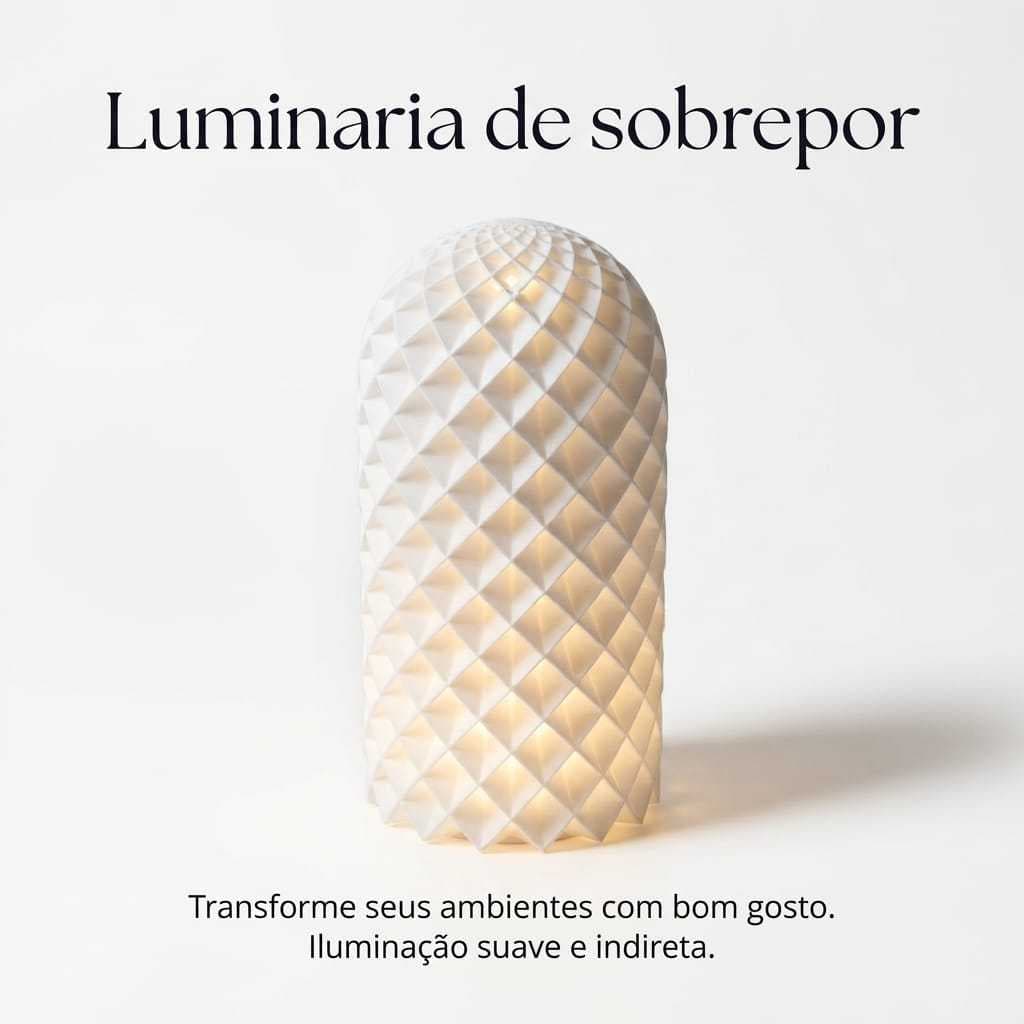 Luminária  " George "  LED Luz Suave 10x10x19 cm – Decorativa e Pronta Entrega