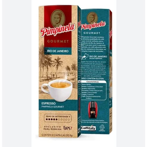 Kit 20 Cápsulas de Café Espresso Pimpinela Gourmet RIO DE JANEIRO 3 Três Corações