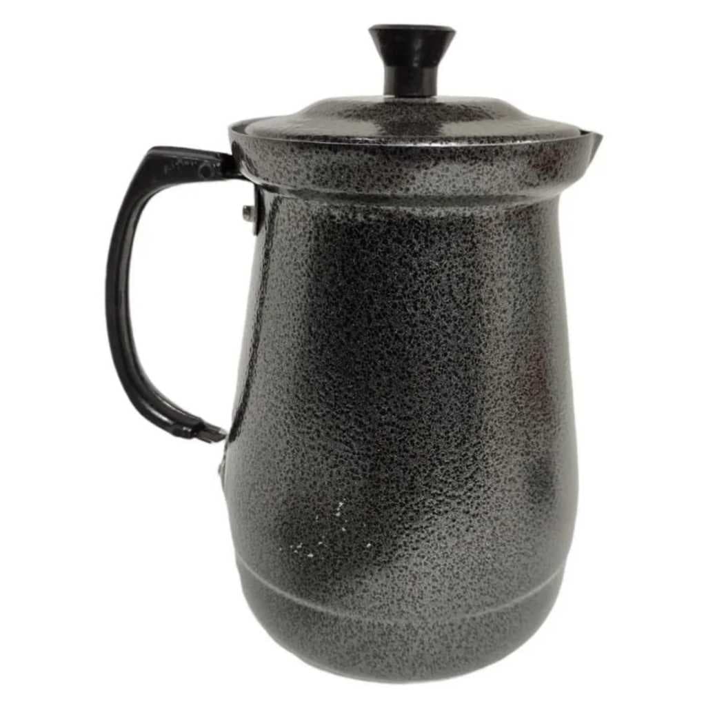 Bule Sem Bico Craqueado Caneca Leiteira Canecão com Tampa 1100 Ml Alumínio  Bojudo Café Chá Leite
