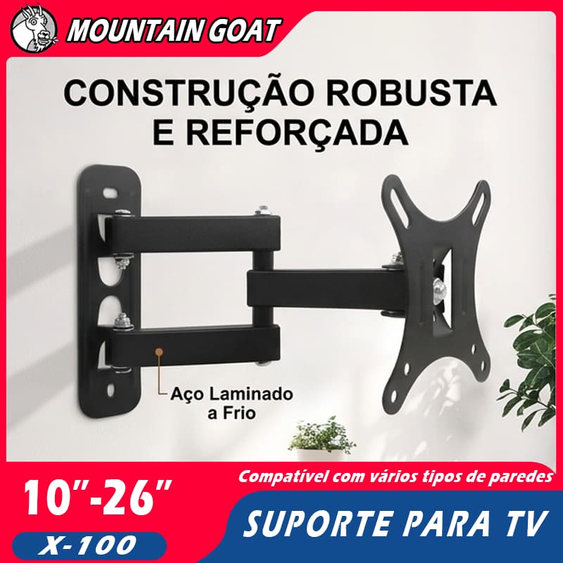Suporte Tv Para Parede Tri Articulado | Braço Giratório E Articulado - Compatível com Telas Lcd Led Plasma 10 A 26 Pol
