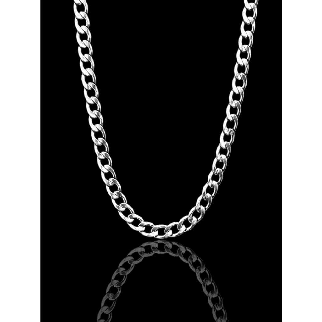 Corrente Masculina Grumet 4mm 70cm Aço Inox 316L Prata Brilhante Não Escurece Colar Cordão