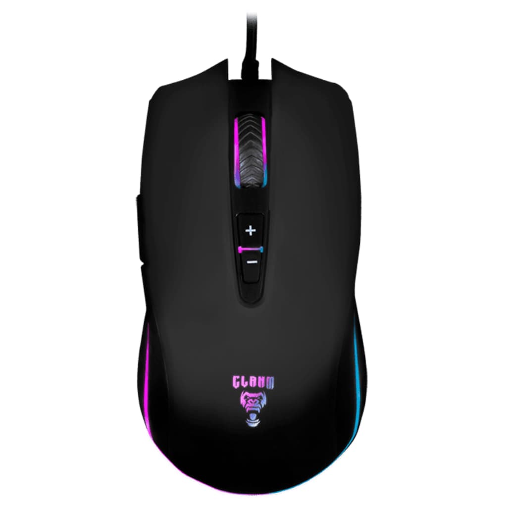 Mouse Gamer Led Rainbow Clanm Preto Com Fio Usb 7 Botões + MOUSE PAD SORTIDO