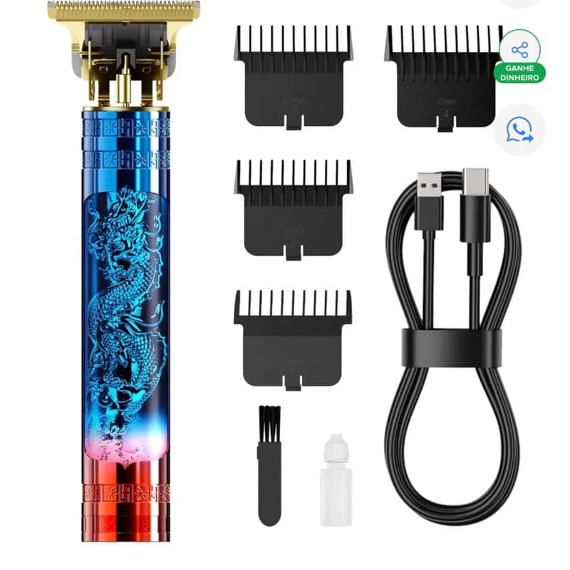 Máquina de Cortar Cabelo Profissional INOVA Sem Fio Recarregável LFJ-13386