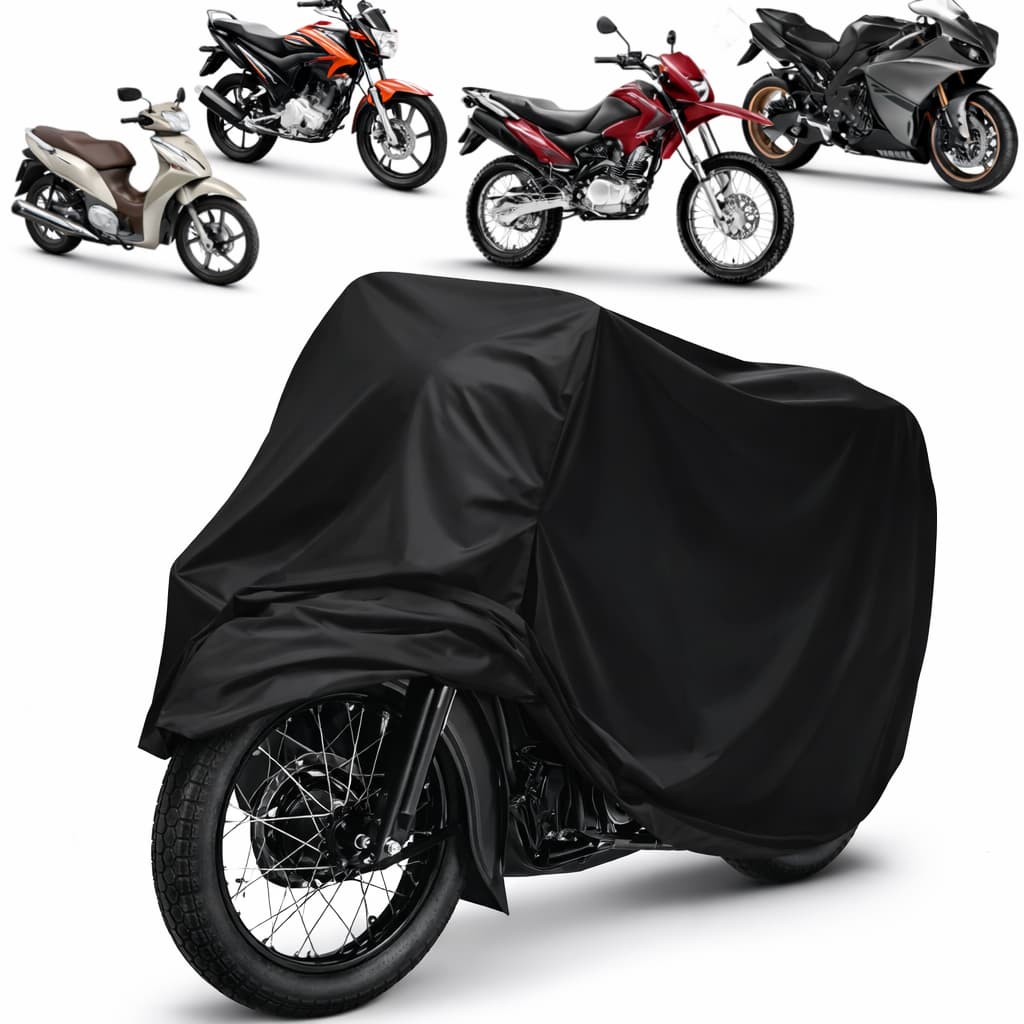 Capa Moto Protetora Impermeável Anti-UV Chuva Sol Poeira Universal P M G 100% Proteção Máxima