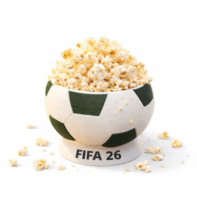Balde Pipoca Futebol Bola Grande Pote Snack Cinema Jogo Presente Criativo