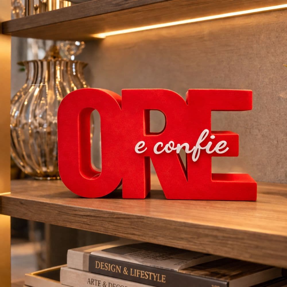Enfeite Decorativo Ore e Confie 15cm | Decoração Sala Quarto Rack Estante Presente Religioso Moderno