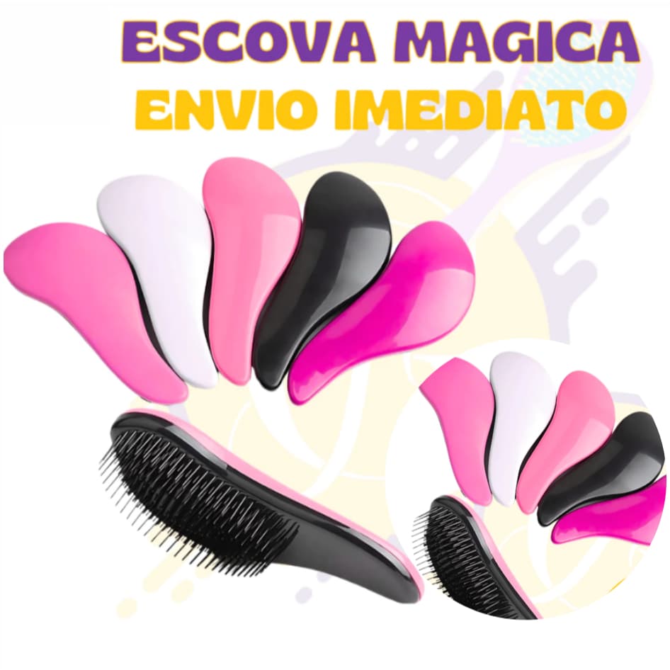 Escova Mágica Desembaraçadora Cabelo Anti Frizz Escova Mágica Para Cabelo com Cabo Para Desembaraçar