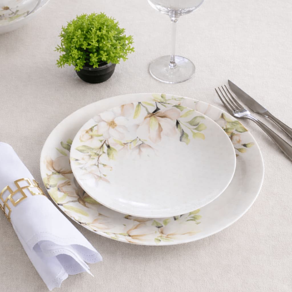 Jogo de Pratos Jantar Magnólia Tramontina Porcelana Conjunto de Pratos Raso, Fundo e Sobremesa Kits