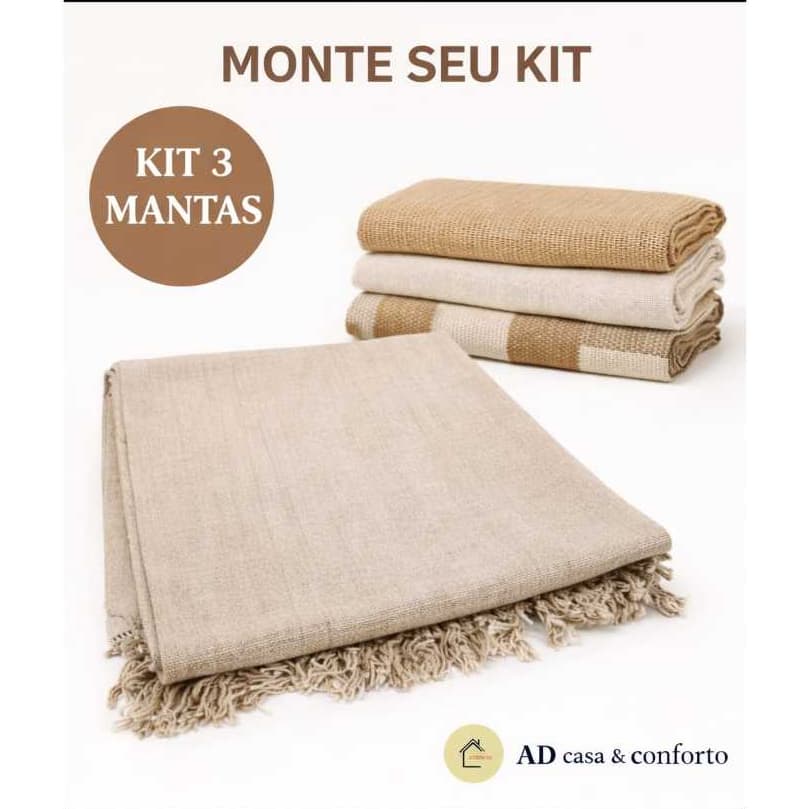 KIT 3 MANTAS PREMIUM PARA SOFÁ GIGANTE TAMANHO 2,20 X 1,20 LUXUOSA