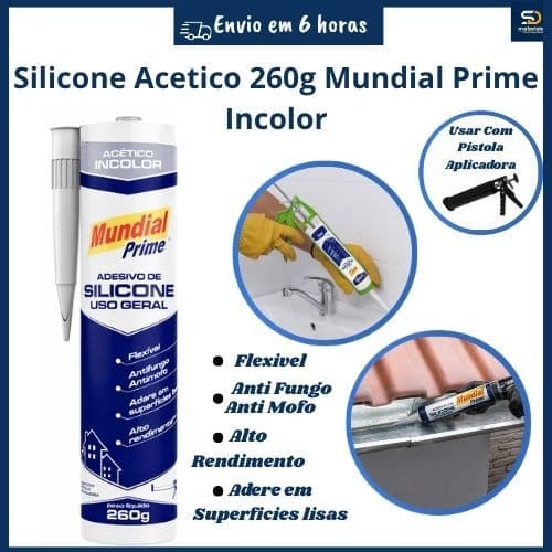 Silicone Acetico 260Gr INCOLOR Uso Geral Antimofo
