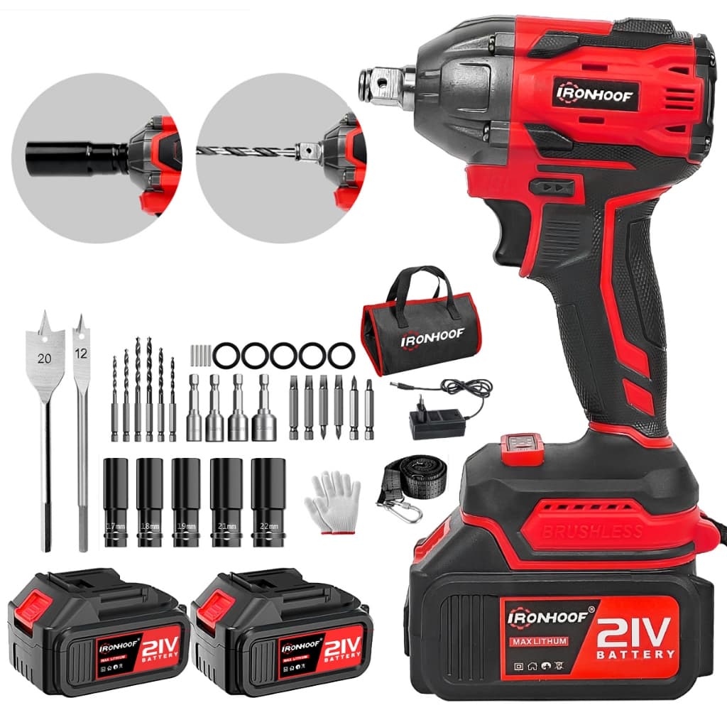 Chave De Impacto A Bateria Potente Parafusadeira De Impacto Brushless 520Nm