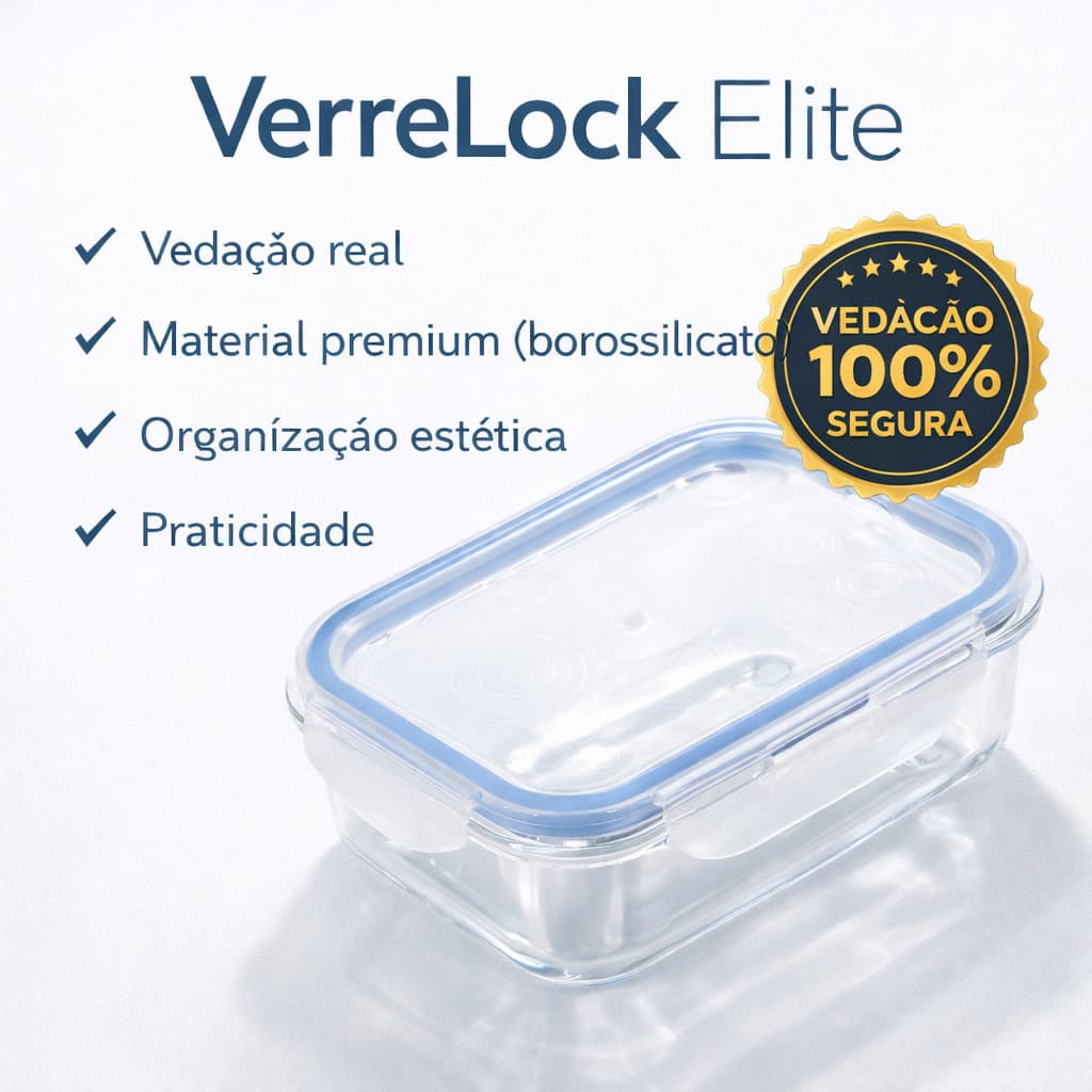 Pote Hermético Vidro 640ml Borossilicato com Tampa Não Vaza, Freezer e Microondas – Marmita Saudável