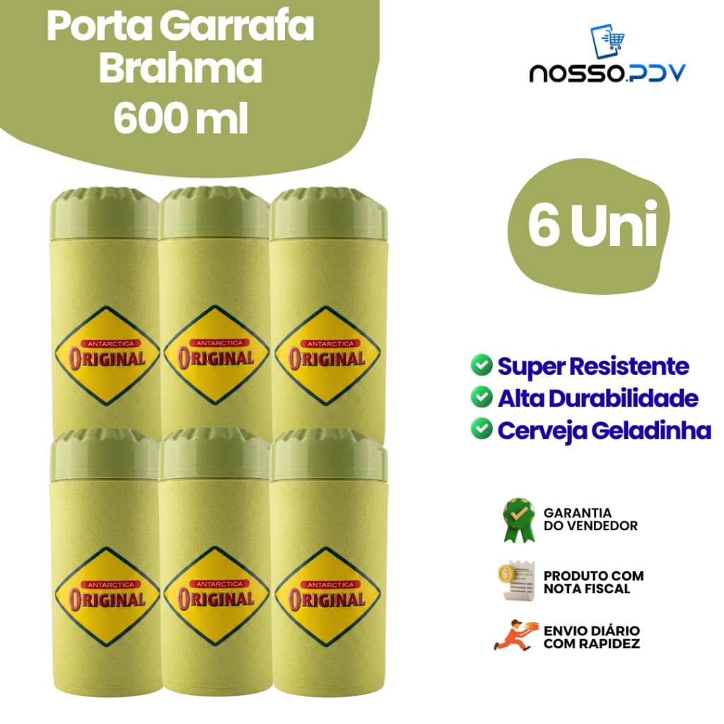 Kit 6 Porta Garrafa Térmico Para Cerveja Garrafa 600 ML Original Premium Parede Dupla Alta Qualidade Envio Rápido