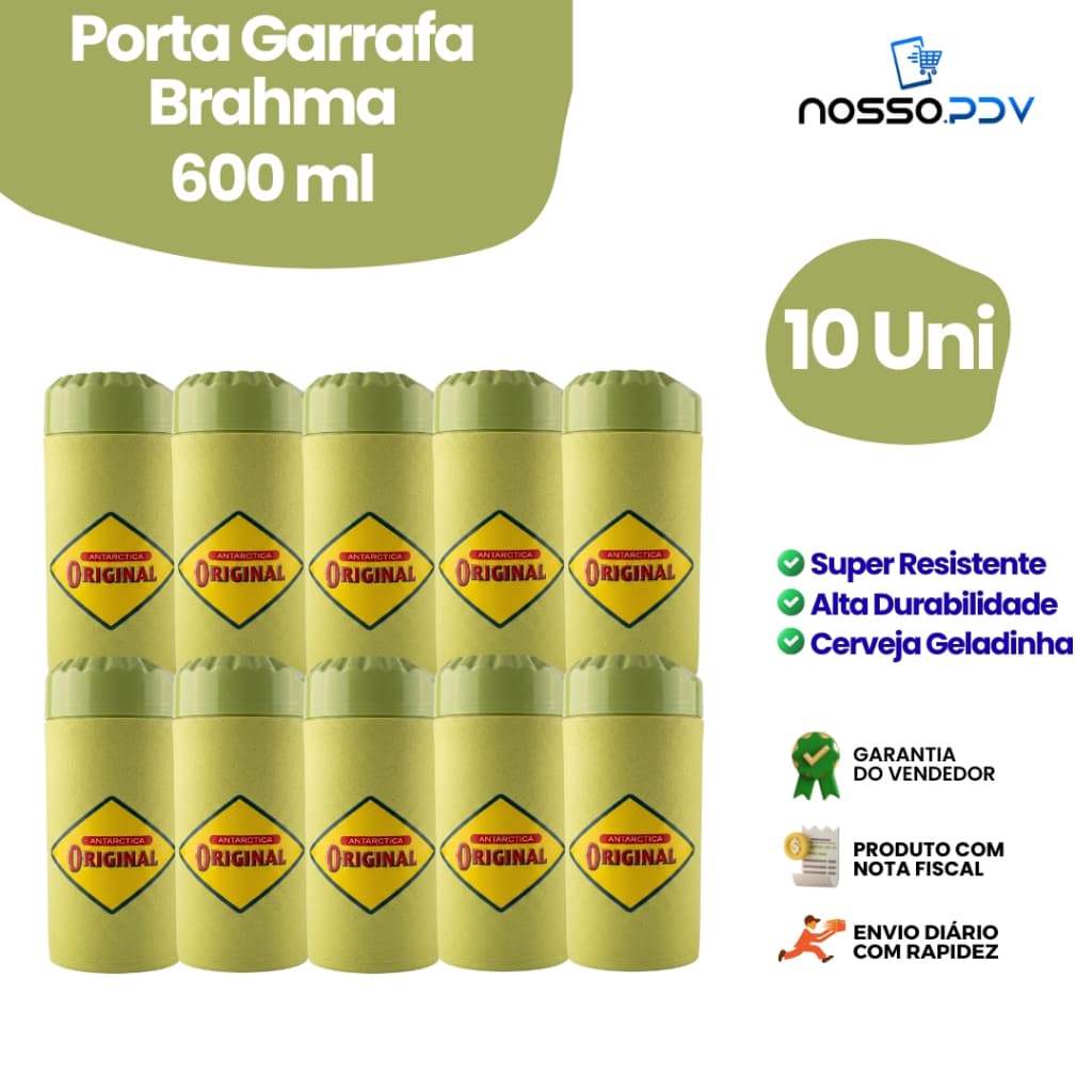Kit 10 Porta Garrafa Térmico Para Cerveja Garrafa 600 ML Original Premium Parede Dupla Alta Qualidade Envio Rápido