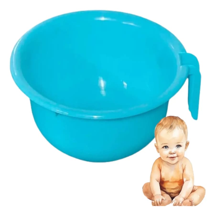 Penico Urinol Multiuso Uso Infantil/Adulto De Plástico Azul 1,3 L Com Alça