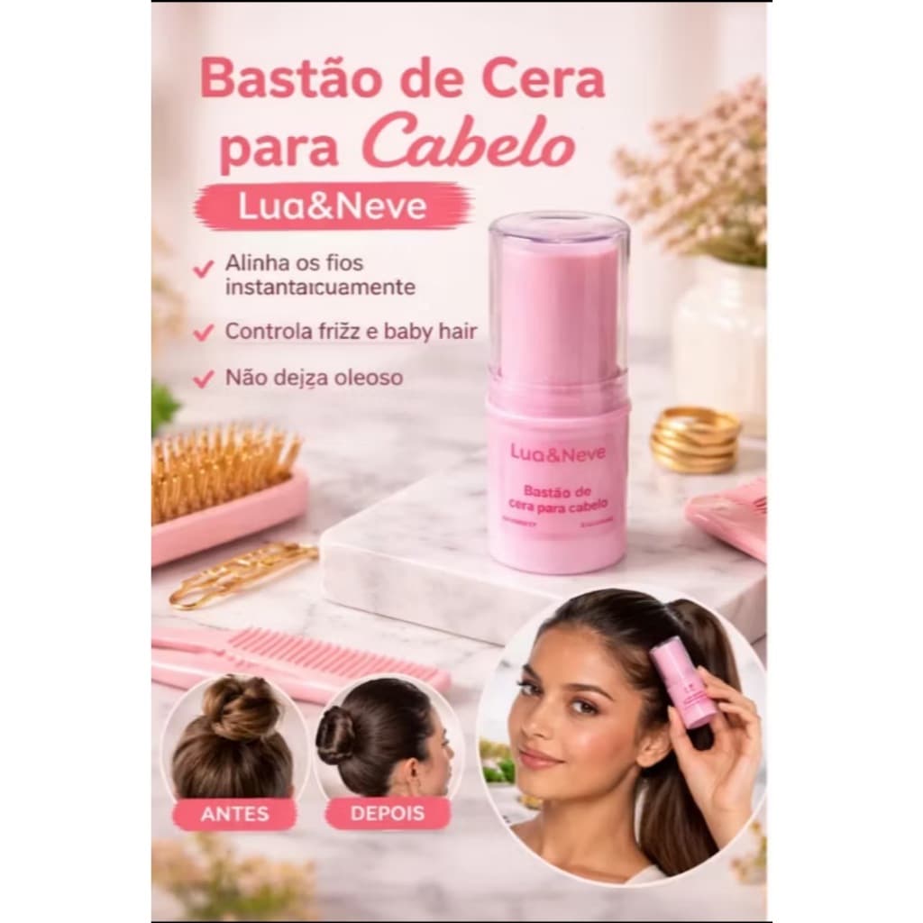 Bastão de Cera para Cabelo | Fixador de Fios Soltos e Frizz 20G （LN02671）