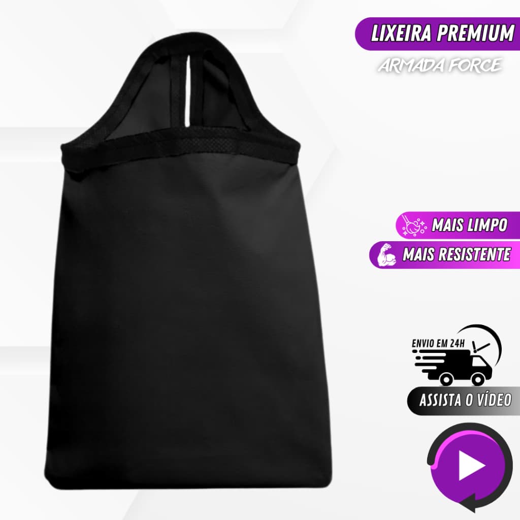 Lixeira Carro Couro Impermeável Resistente Porta Lixo Automotivo Premium Compacto Fácil Limpeza