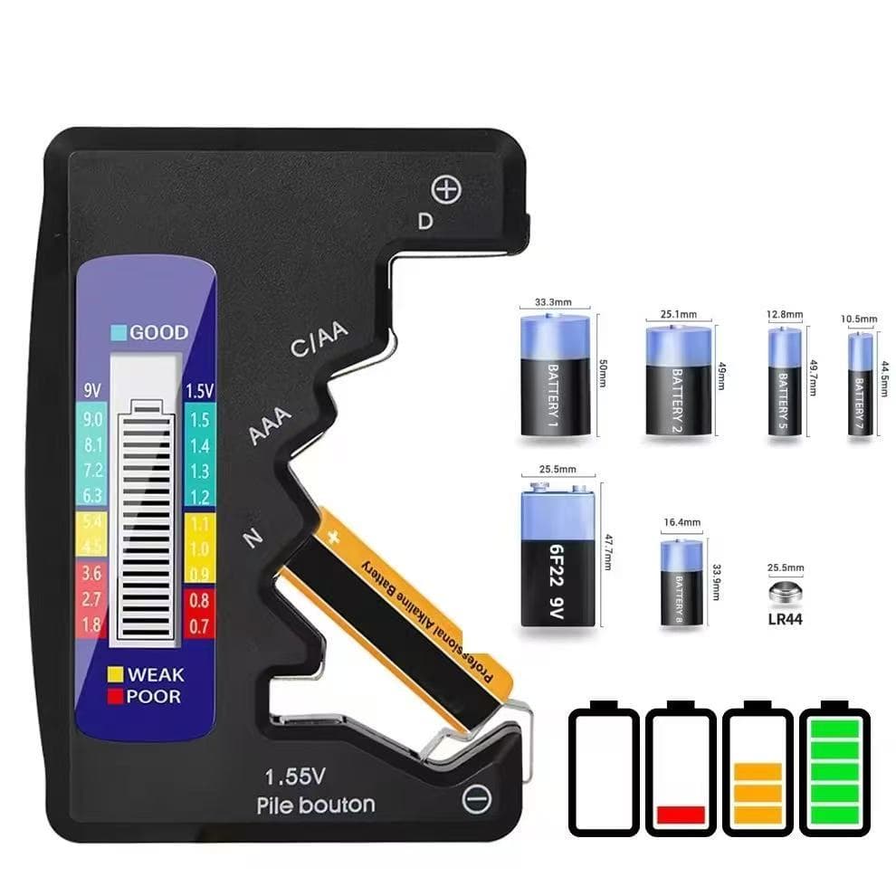 Testador Medidor De Pilhas Com Capacidade Da Bateria 1,5v LCD Mostrador Digital Teste Rápido Ferramentas