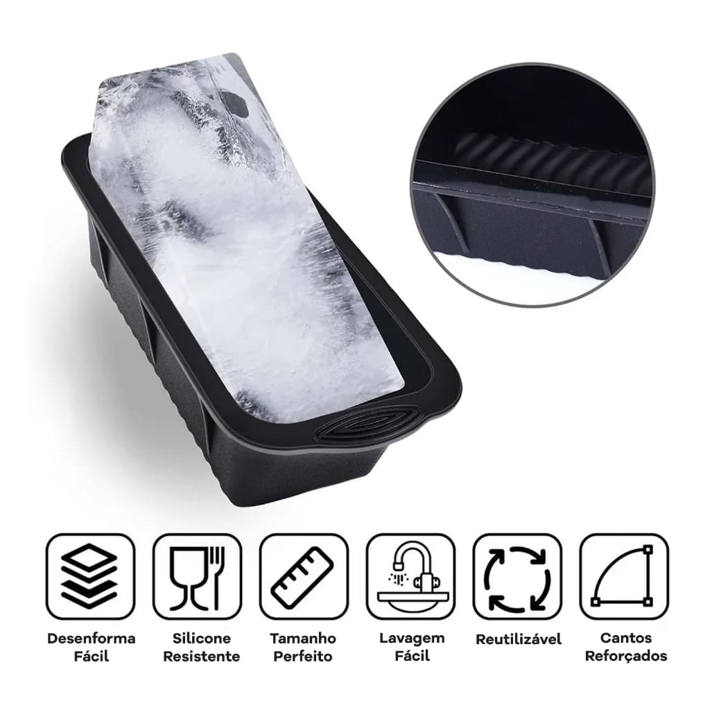 Forma De Gelo Silicone Bloco Grande Para Banheira Terapia Bebidas Resistente