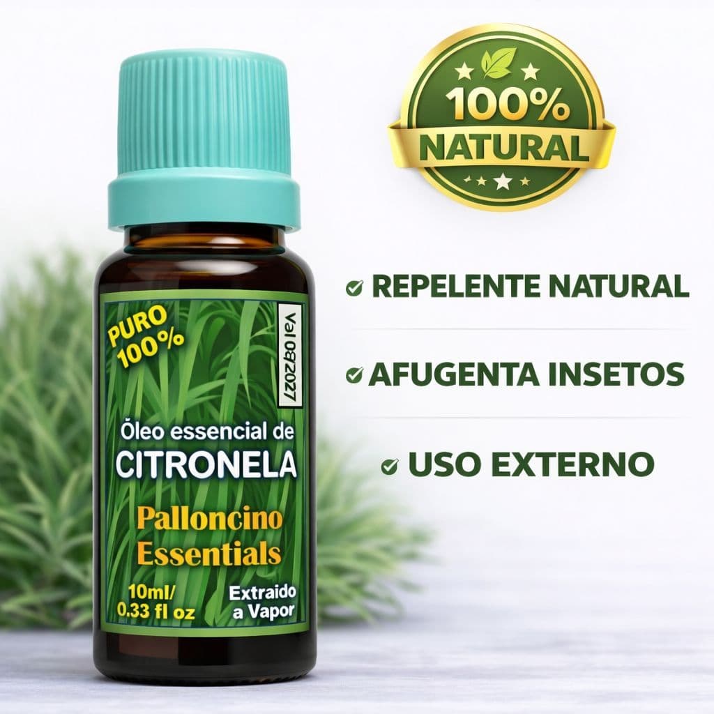 Óleo essencial de Citronela 10ml - repelente natural, relaxante e antisséptico