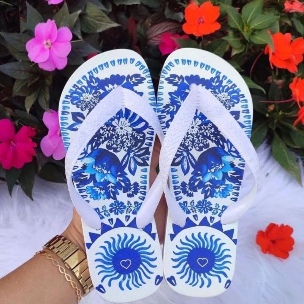 Chinelo Estampado Verão Feminino Estilosa E Flexíveis