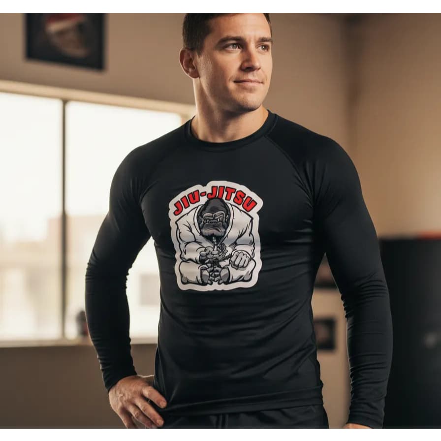 Rash Guard manga longa jiu jitsu bjj camiseta com proteção uv50+