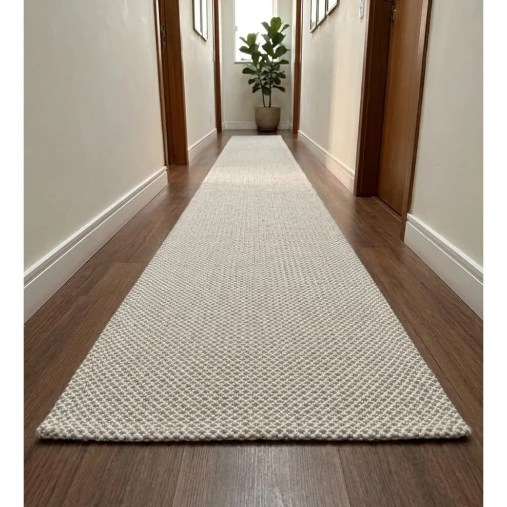 Tapete Passadeira Asteca Areia Tear Decorativo 3m X 70cm Algodão