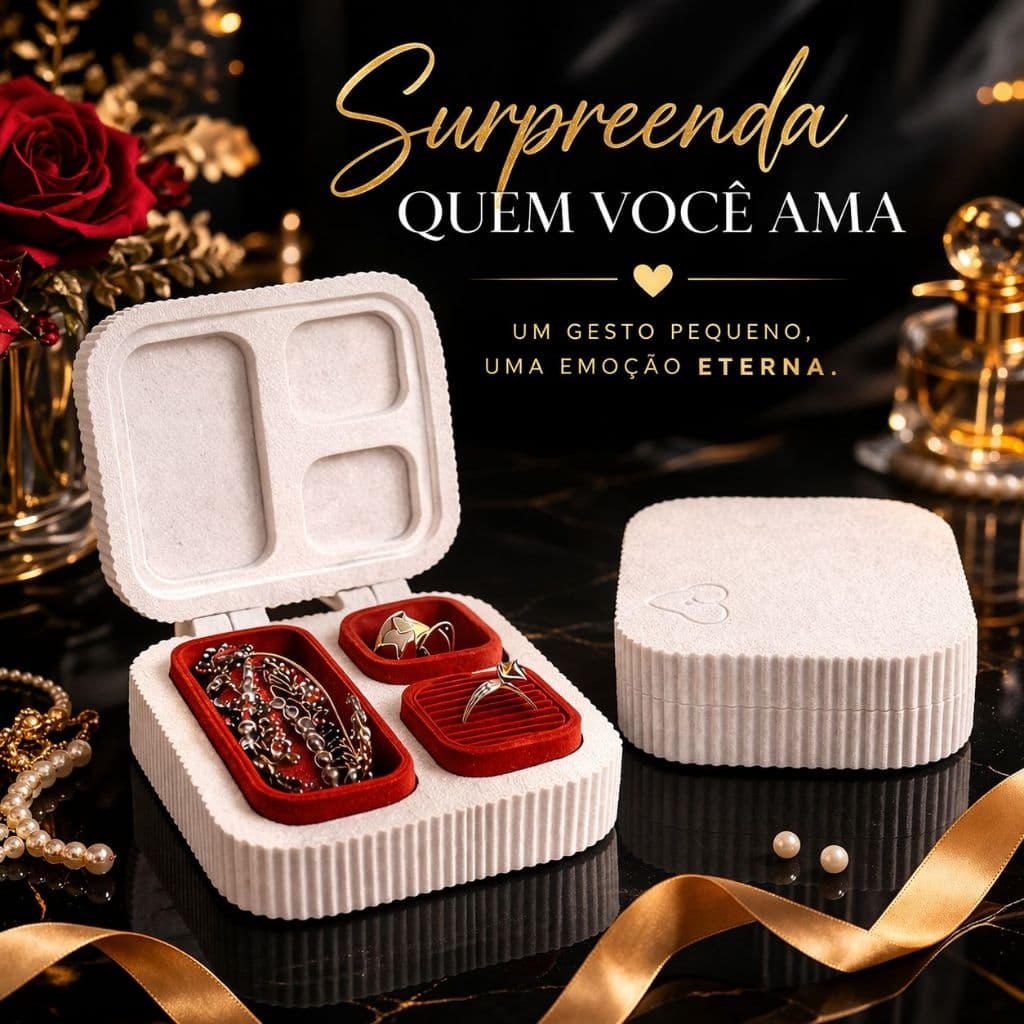 Porta anel e joia, Organizador Minimalista, com fechamento Magnético.