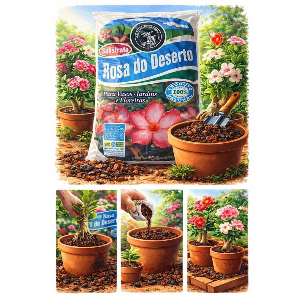 SUBSTRATO PARA ROSA DO DESERTO KIT COM 2 UNIDADES DE 1 KG MATO VERDE