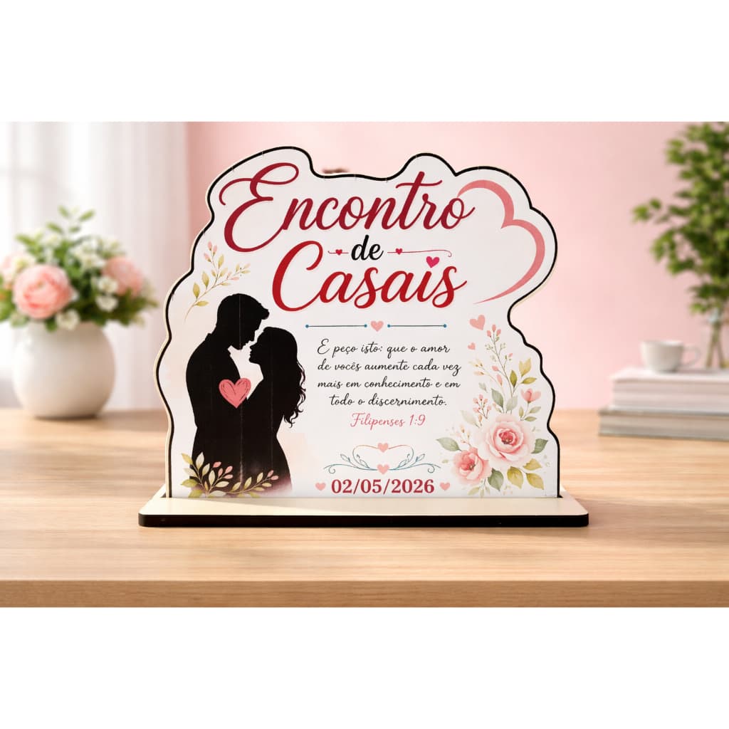 Kit 50 Centro De Mesa Lembrancinha Tema Encontro de Casais Mdf